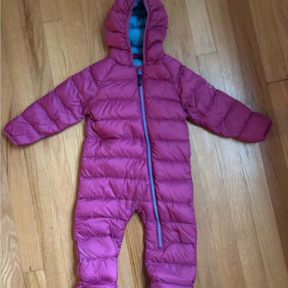 Pink Hooded Puffer Snowsuit